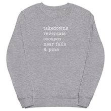 Load image into Gallery viewer, Wrestling Takedowns, Reversals, Escapes, Near Falls & Pins Sweatshirt